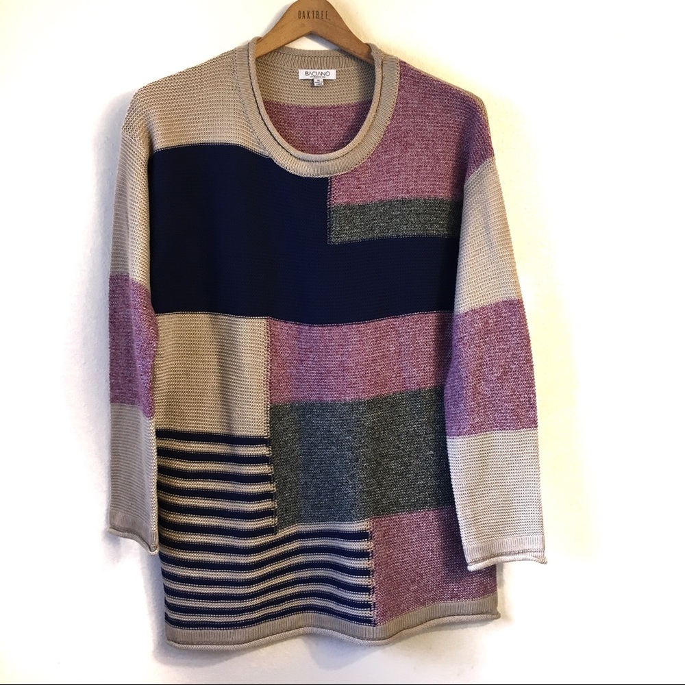 3/$15 Baciano Color Block Sweater Size M